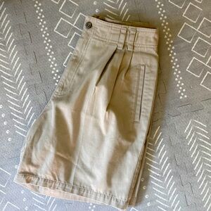 Vintage Lizsport Tan Pleated Trouser Shorts